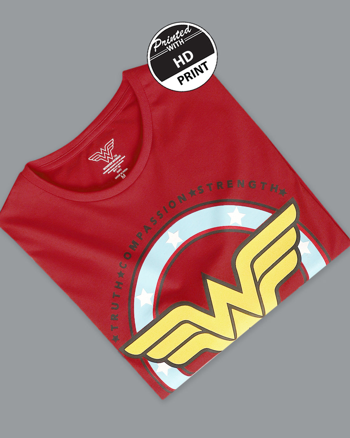 Wonder Woman Relaxed Fit Red Tshirt For Women