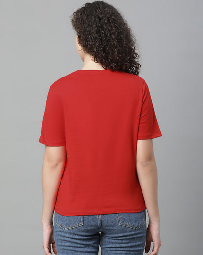 Wonder Woman Relaxed Fit Red Tshirt For Women