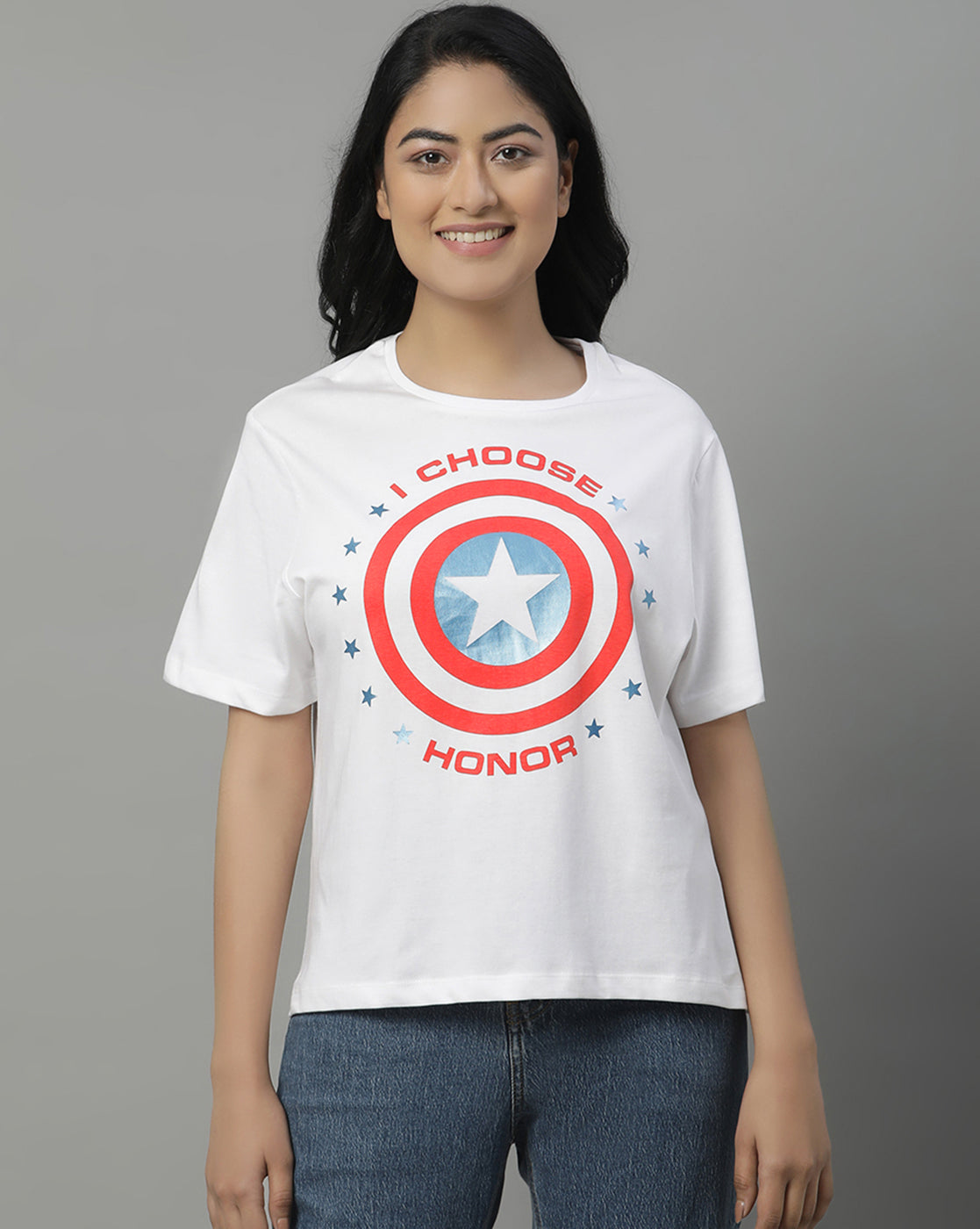 Captain America Relaxed Fit Tshirt For Women