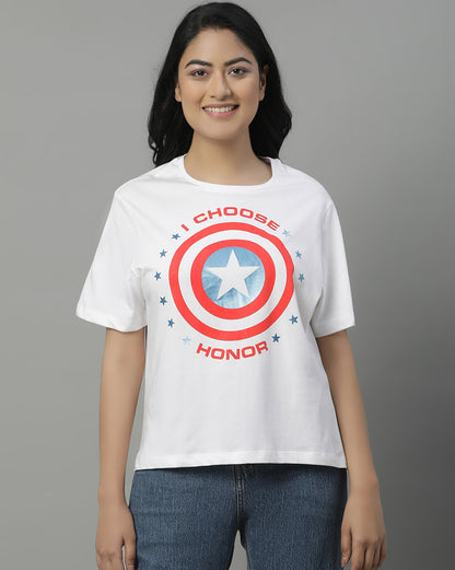 Captain America Relaxed Fit Tshirt For Women