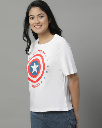 Captain America Relaxed Fit Tshirt For Women