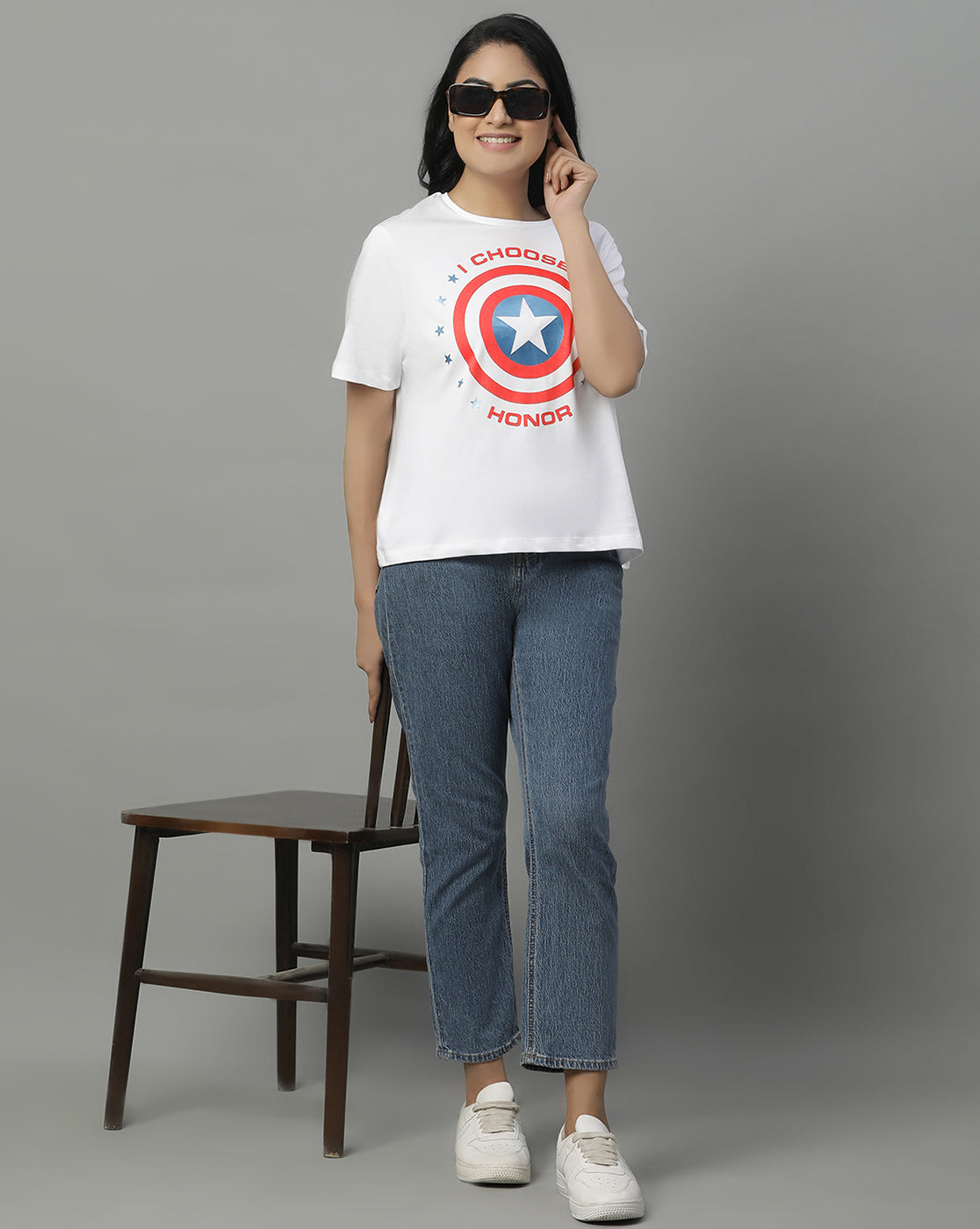 Captain America Relaxed Fit Tshirt For Women