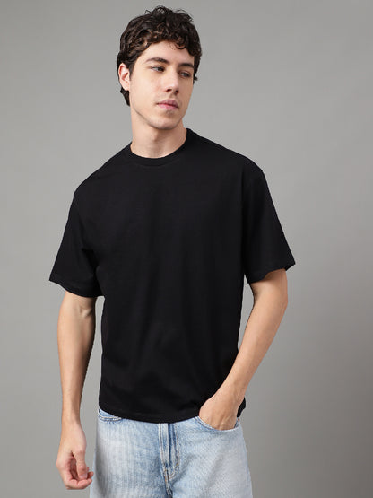 Solid Black Oversized Tshirt For Men