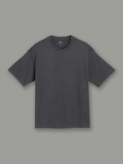 Solid Grey Oversized Tshirt For Men