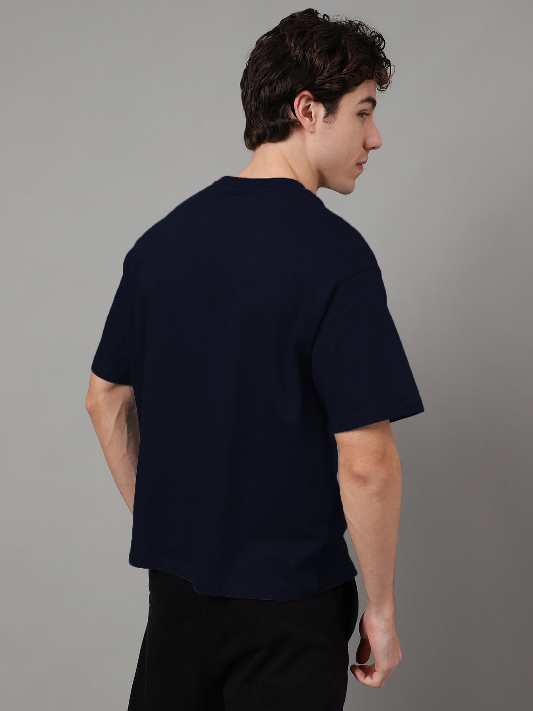 Solid Blue  Oversized Tshirt For Men