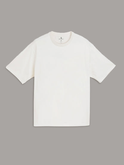 Solid Off-White Oversized Tshirt For Men