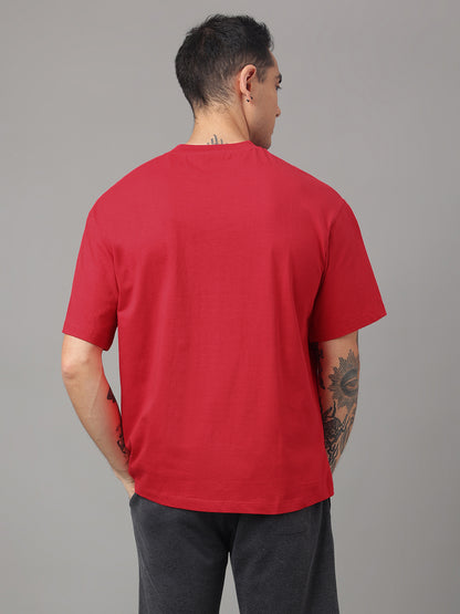 Solid Red Oversized Tshirt For Men