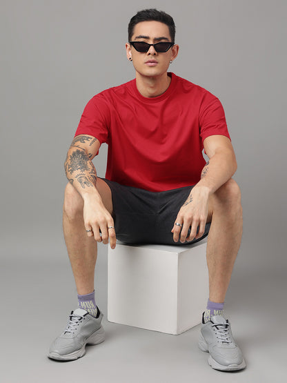 Solid Red Oversized Tshirt For Men