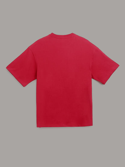 Solid Red Oversized Tshirt For Men