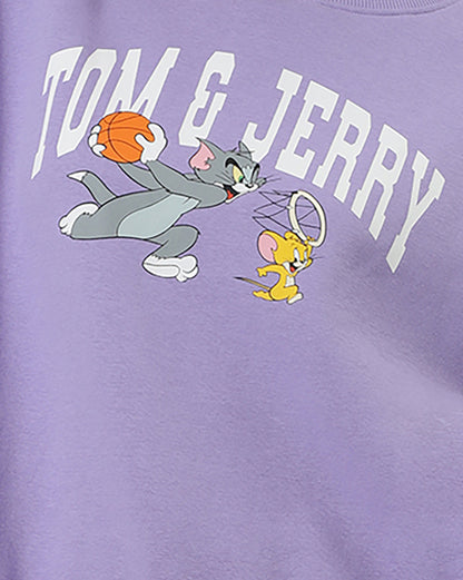 Tom & Jerry Printed Oversized Sweatshirt For Women