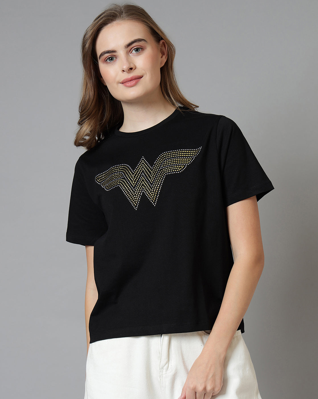 Wonder Woman Printed Regular Fit Tshirt For Women